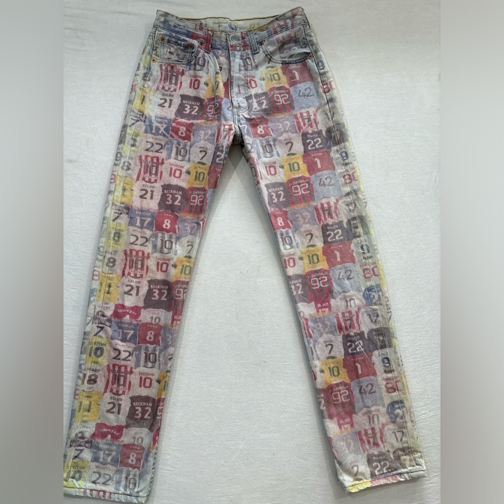 Levi 501 Men’s Jeans 29x32 Vintage Late 80s Custom Designed By G Rags 72 Soccer